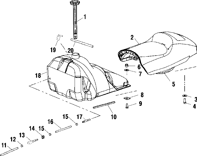 Seat and gas tank - s02nm8cs