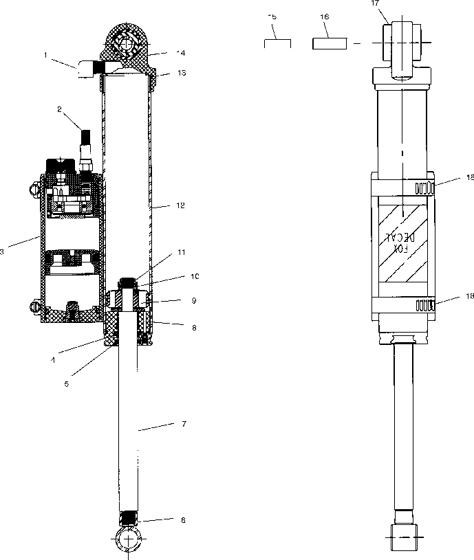 Shock and reservoir (rear track)(edge) - s02np8cs_csa_csb