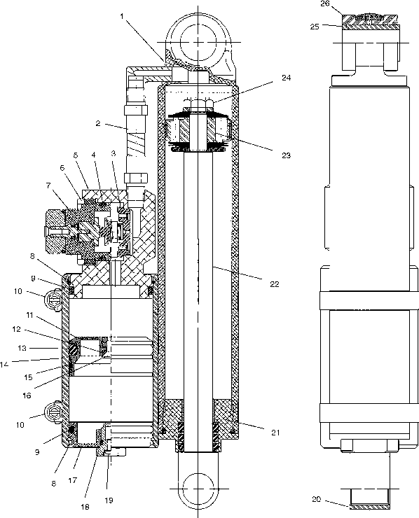 Shock (rear track)(ryde fx) - s02nx4fs