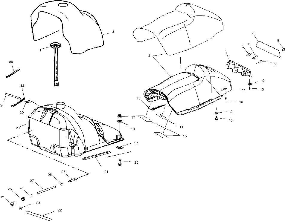 Seat and gas tank - s02nx4fs