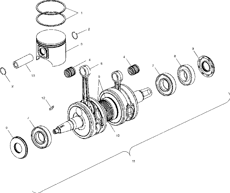 Piston and crankshaft - s02nx6es