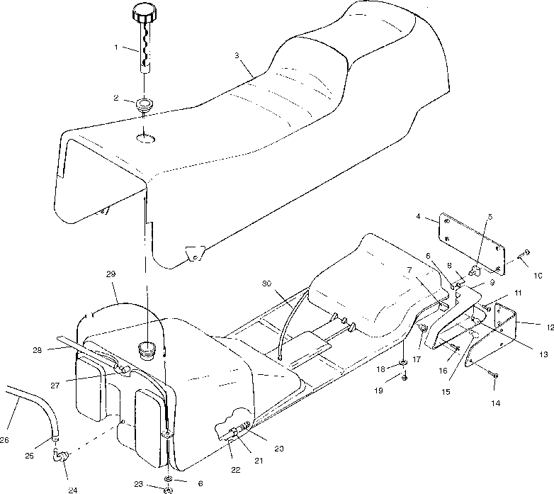 Seat and gas tank - s02st5bs