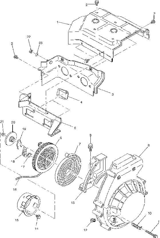 Blower housing and recoil starter - s03nb3as_s03nd3as