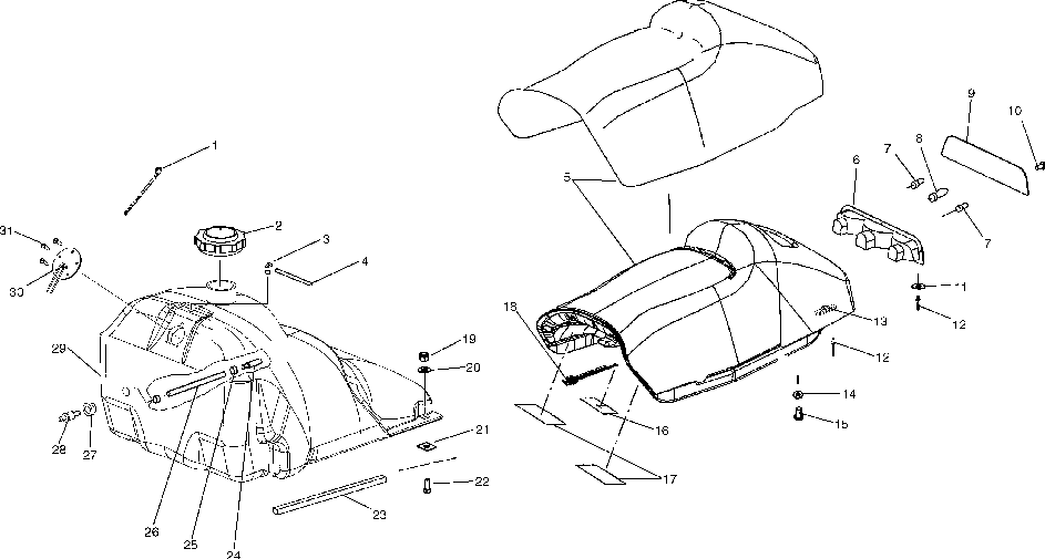 Seat and gas tank - s03nd7cs