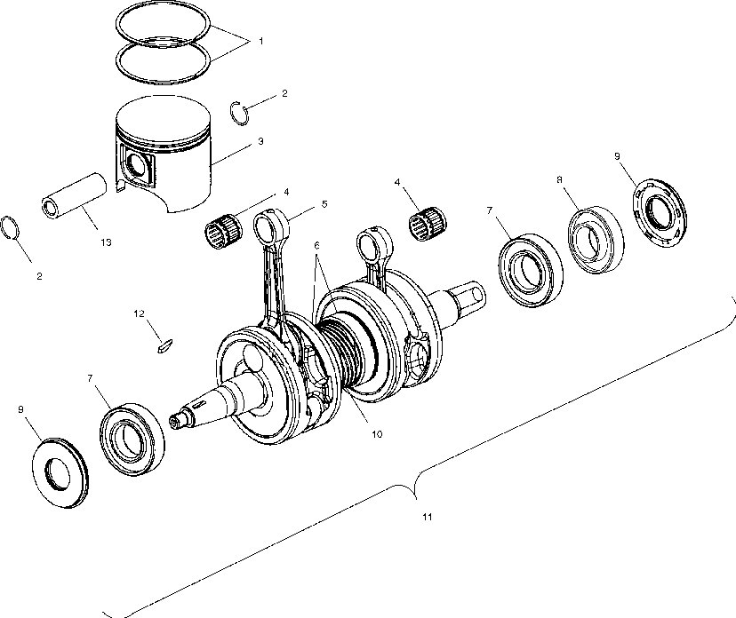 Piston and crankshaft - s03nk6es