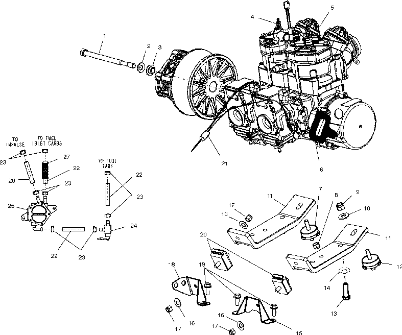 Engine mounting - s03np5cs_5csa_5csb_6es_6esa_6esb-s03na5cs_6es-s03nf5cs_6es-s03ne5cs_6es