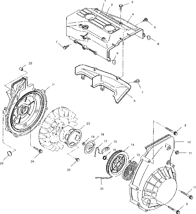 Blower housing and recoil starter - s03sr5bs