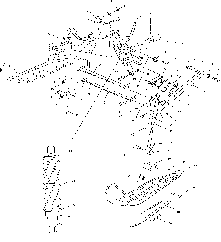 Front suspension and ski - s03st5bs