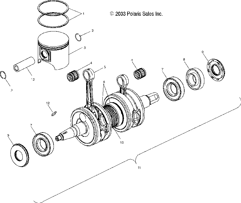 Piston and crankshaft (600) - s04nk6es_a_b_c