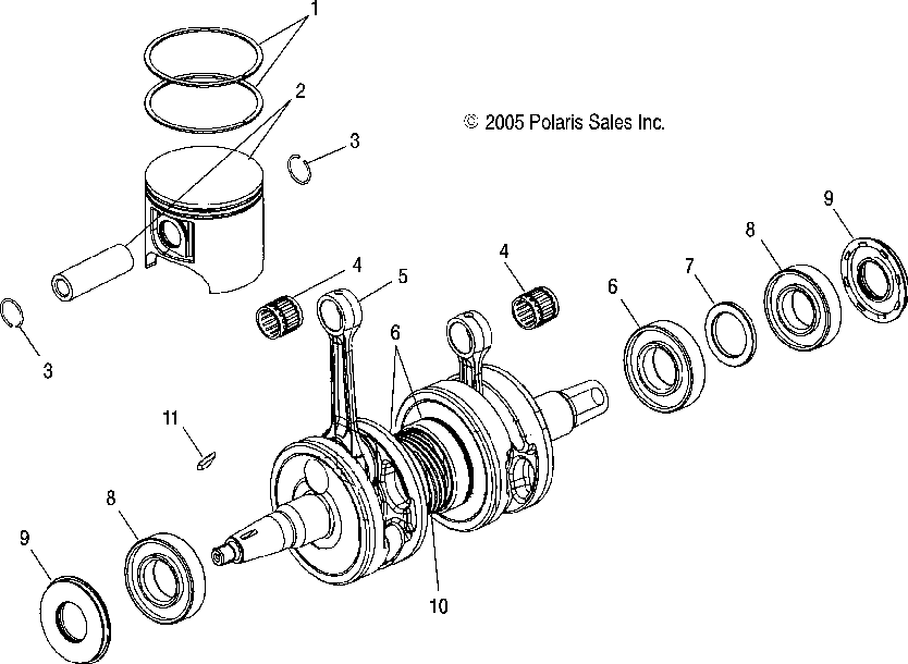 Engine piston and crankshaft - s07mx4cs_ce