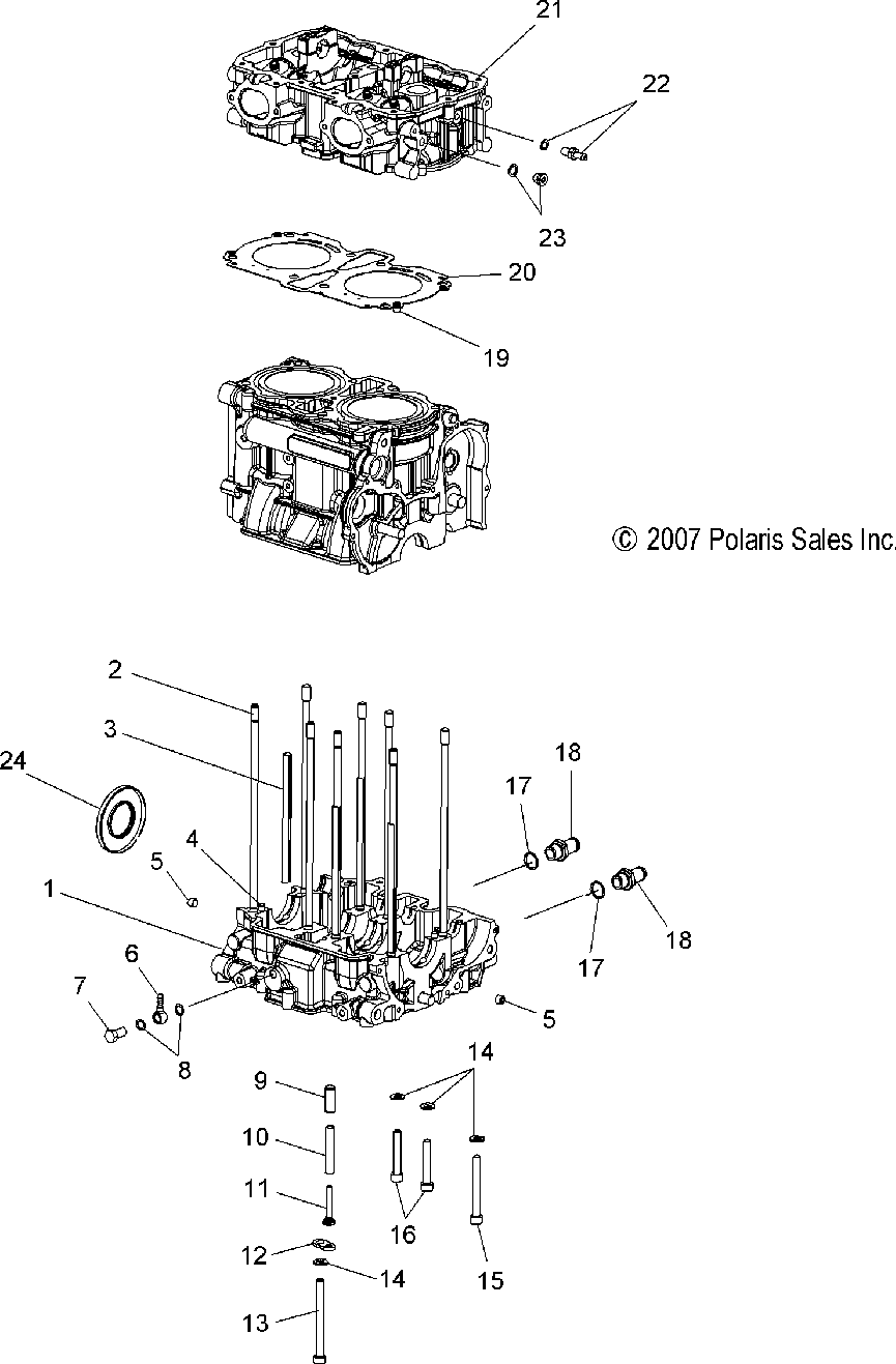 Engine cylinder and crankcase - s07pp7fs_pp7fsa_pp7fe_pd7fs_pd7fe