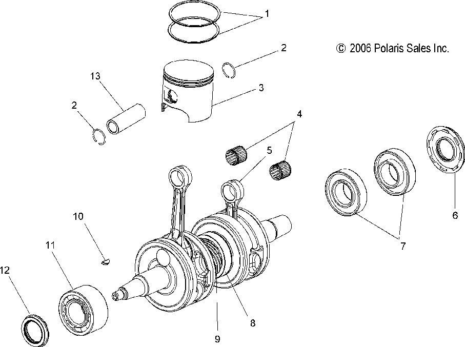 Engine piston and crankshaft - s07pt6hs_he