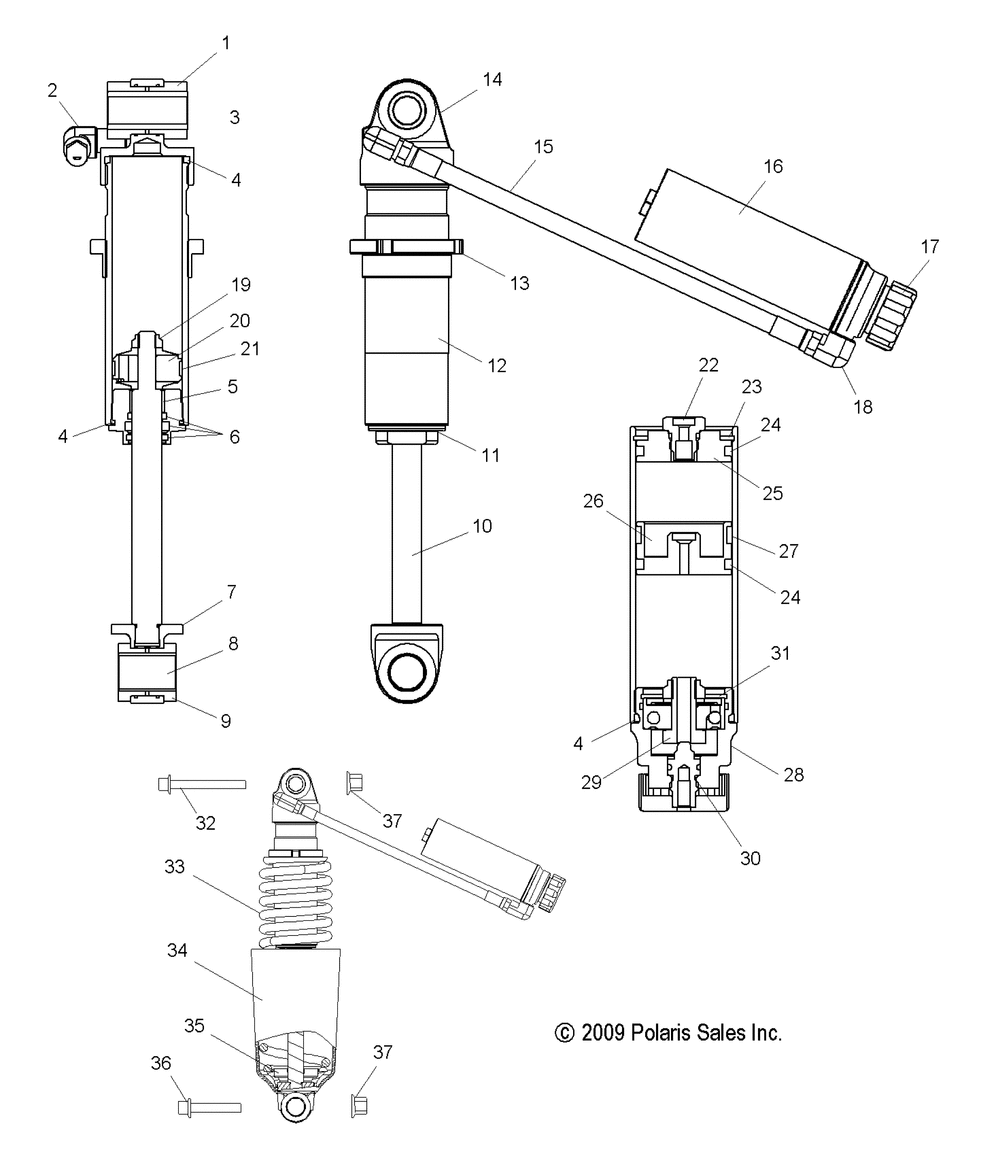 Suspension shock front track (7043412) - s10bf6ksl_ksa_kea