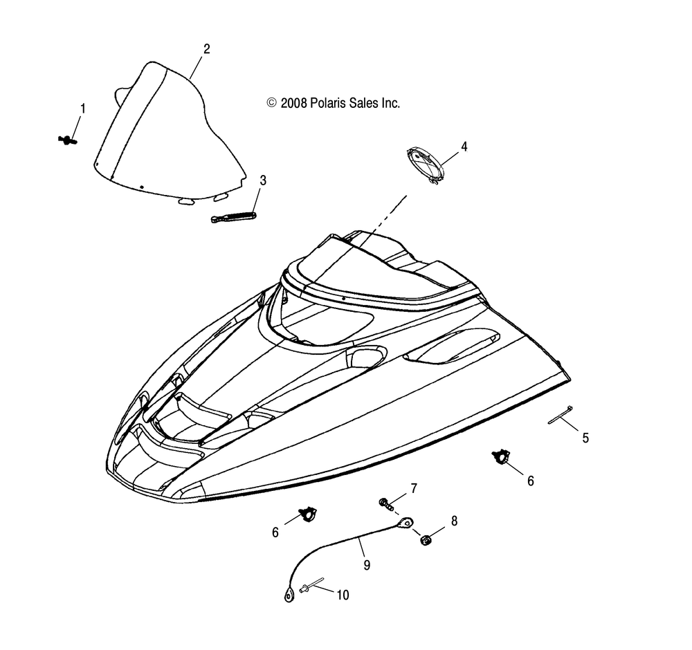 Body hood asm. and windshield - s10nj5bsa_bsl