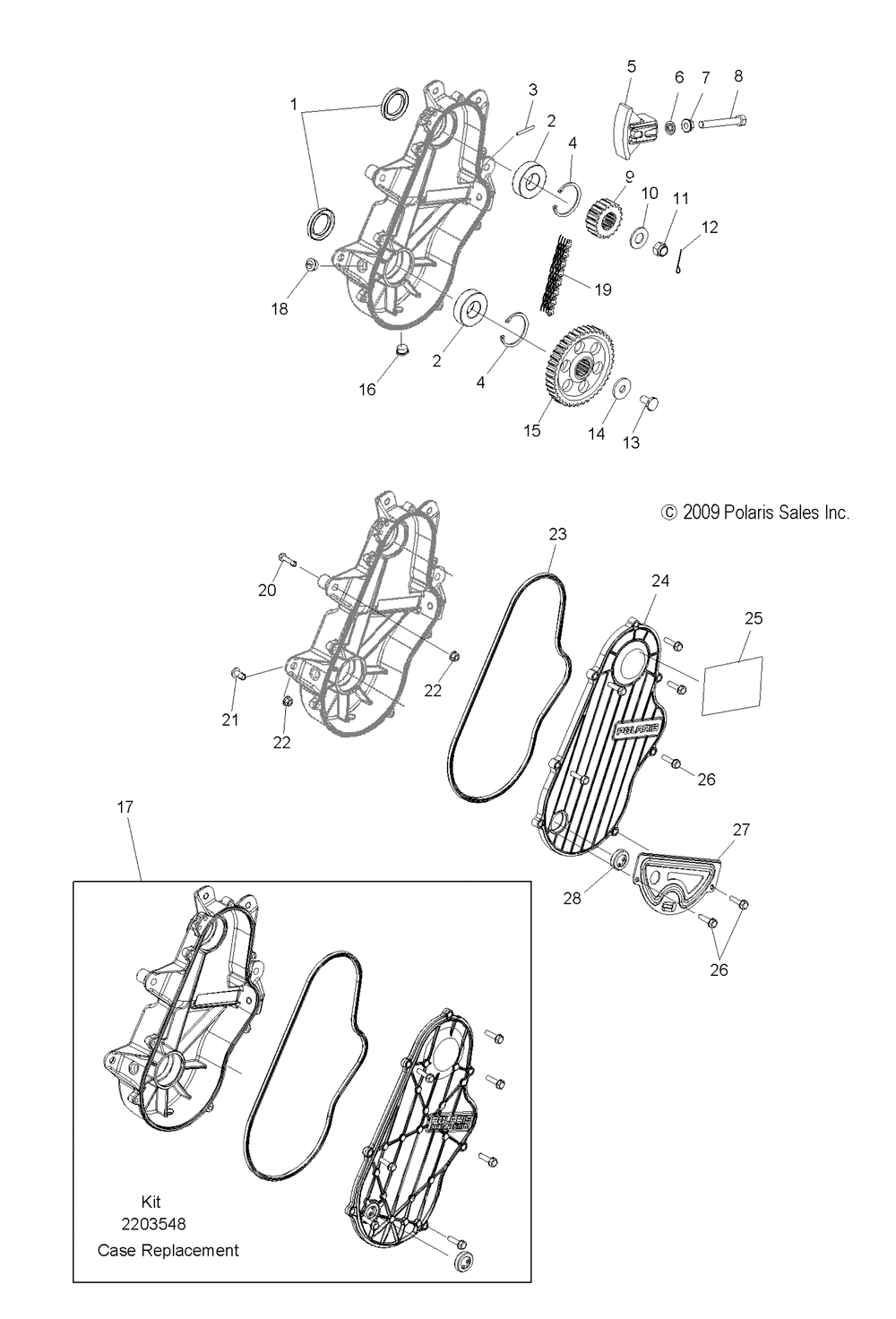 Drive train chaincase - s10pb8esa_esl