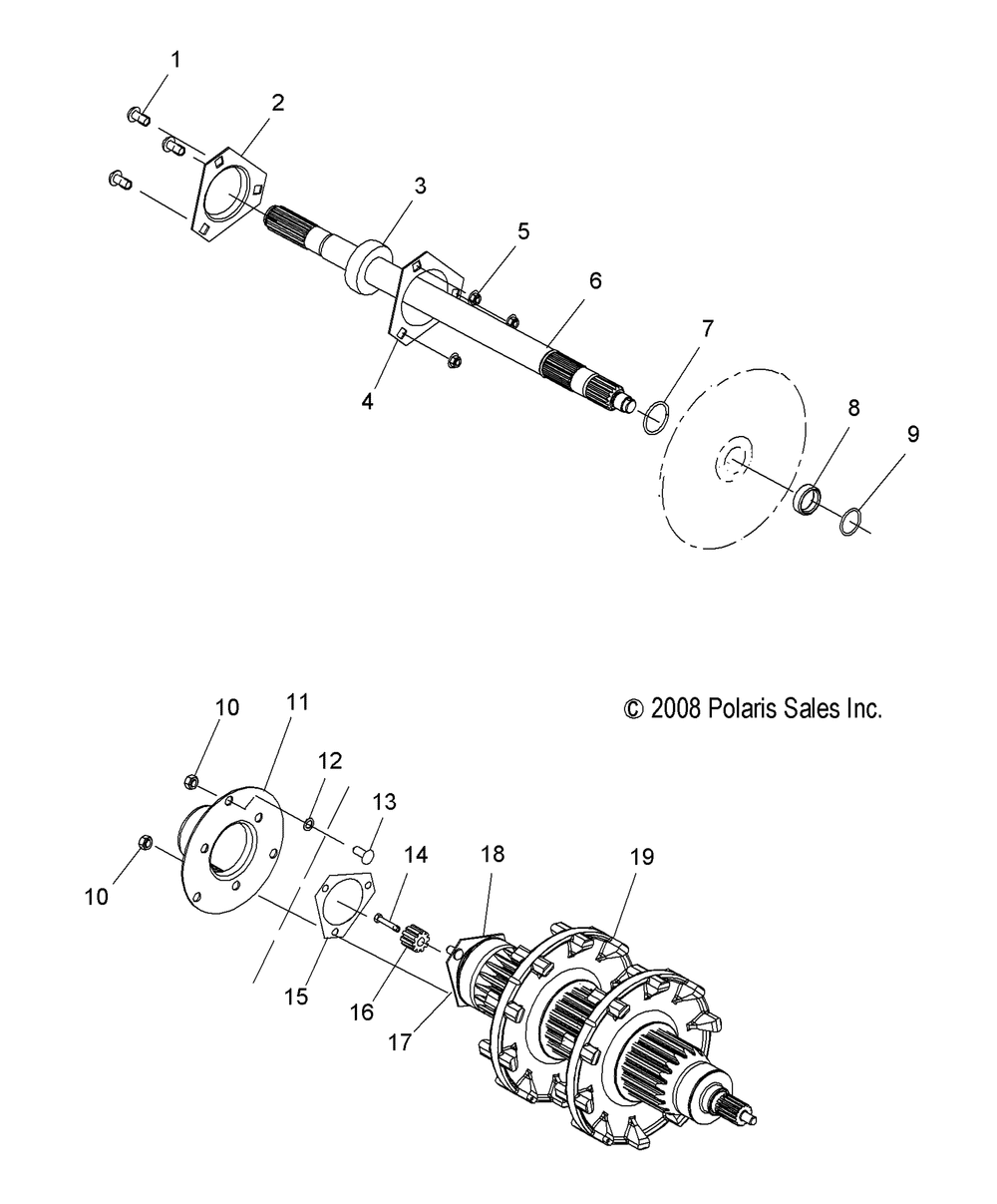 Drive train jackshaft and driveshaft- s10pb8esa_esl