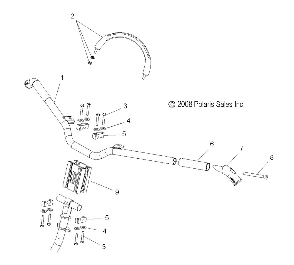 Steering handlebar mounting - s10pk6hsa_hsl_hea_pm6hsa_hsl