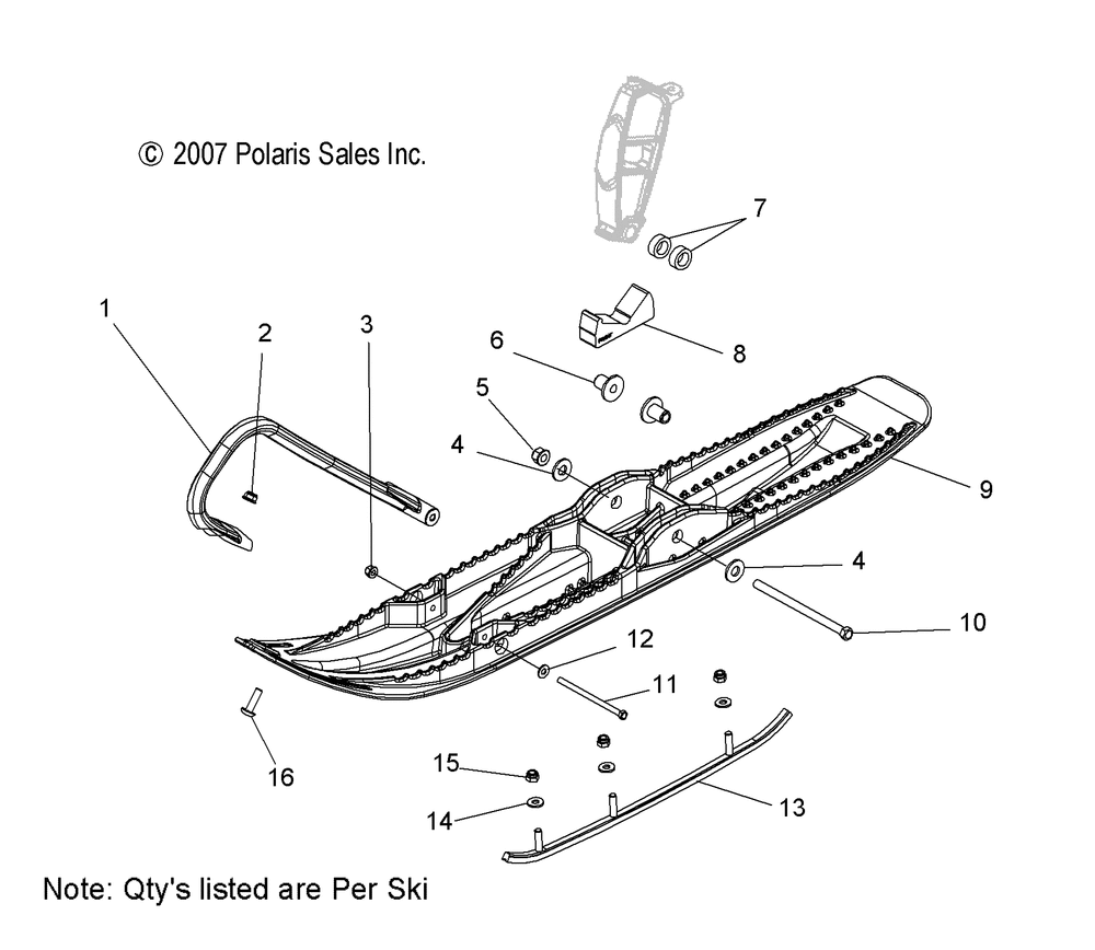 Steering ski asm. - s10pk6hsa_hsl_hea_pm6hsa_hsl