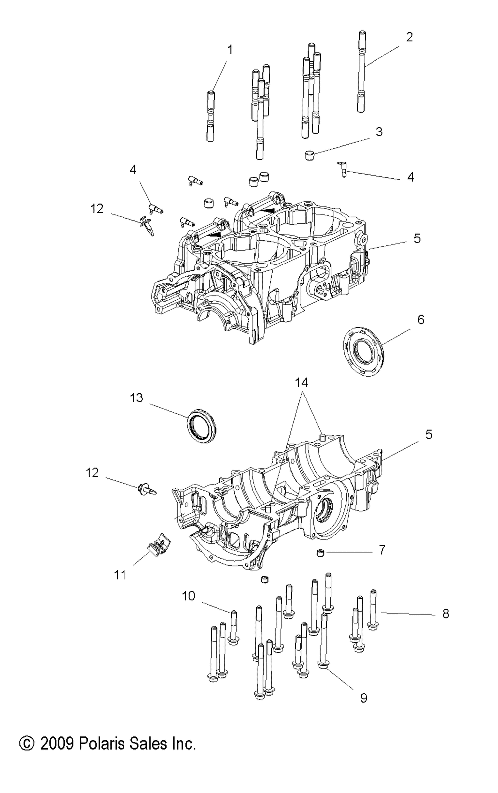 Engine crankcase - s10pk6hsa_hsl_hea_pm6hsa_hsl