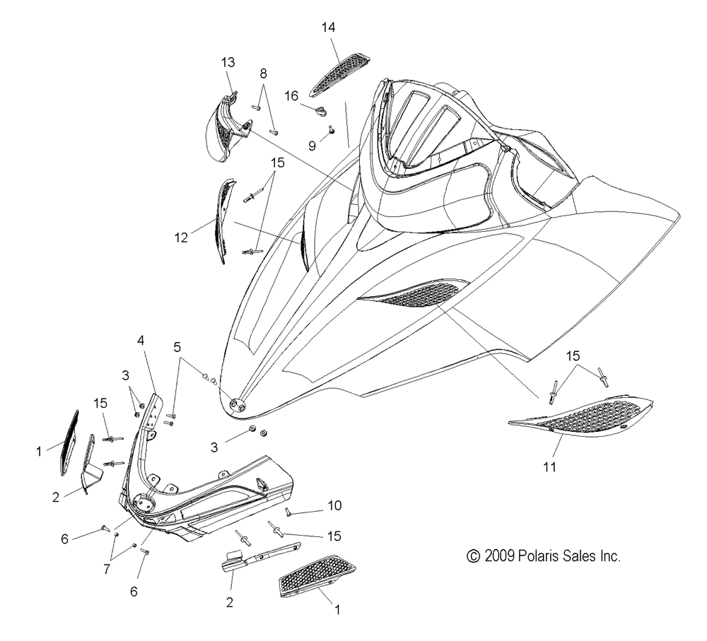 Body hood screens and hinge asm. - s10pl8esa_eea