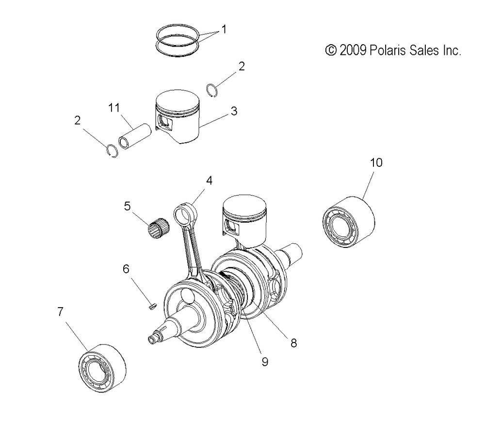 Engine piston and crankshaft - s10pl8esa_eea