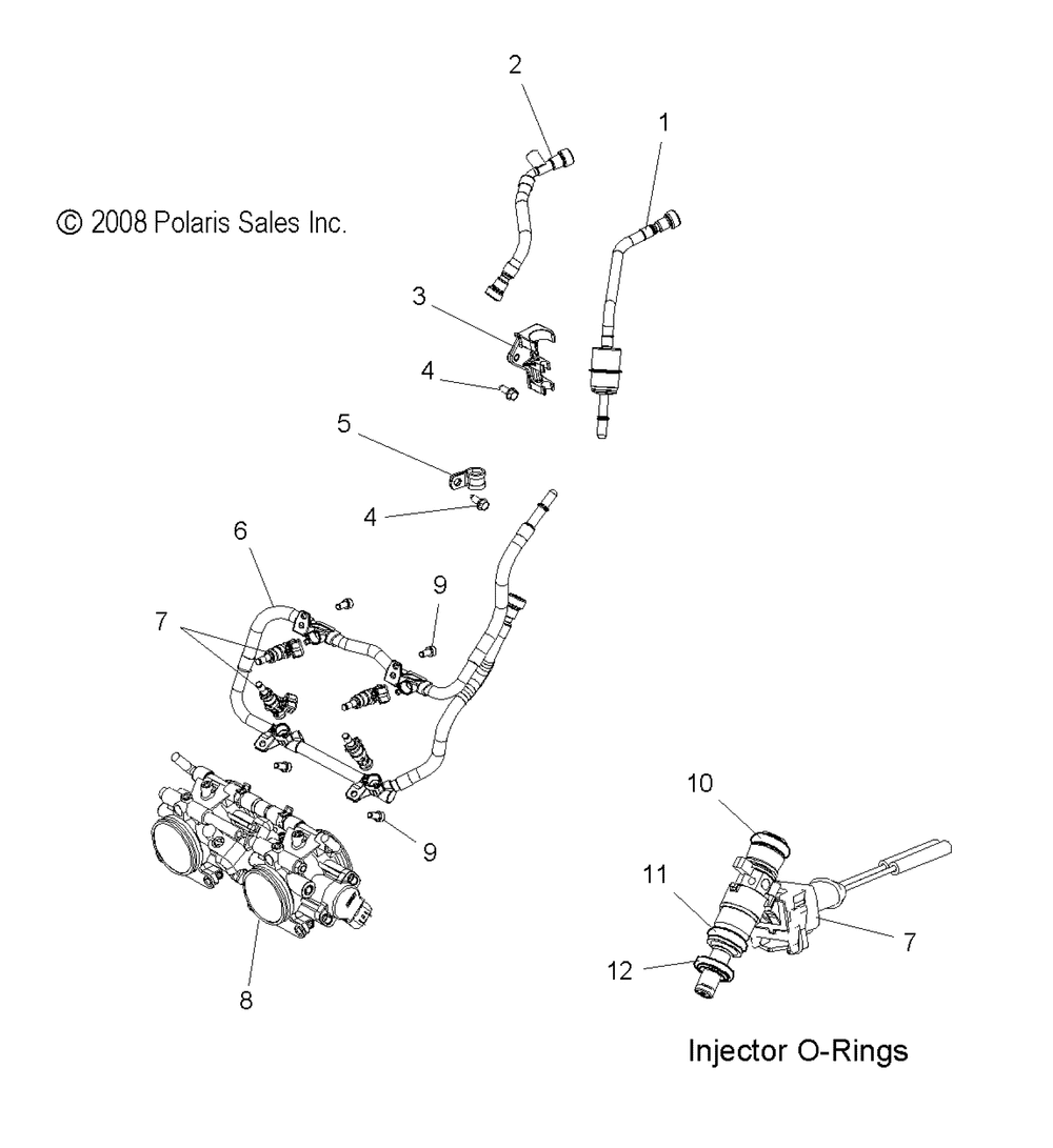 Fuel system rail lines and throttle body - s10pl8esa_eea