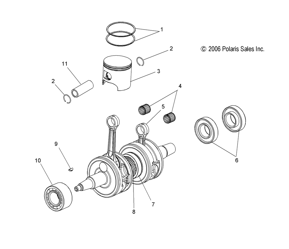 Engine piston and crankshaft - s10pr6_pd6 all options