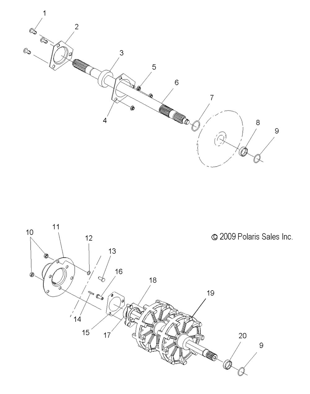 Drive train jackshaft and driveshaft - s10pr6_pd6 all options