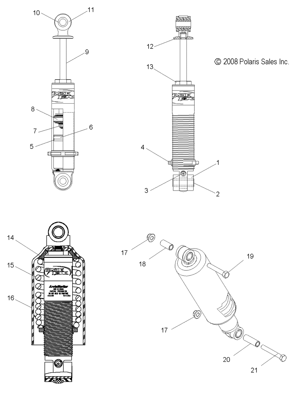 Suspension shock front track (7043244) - s10pr8esa_esl