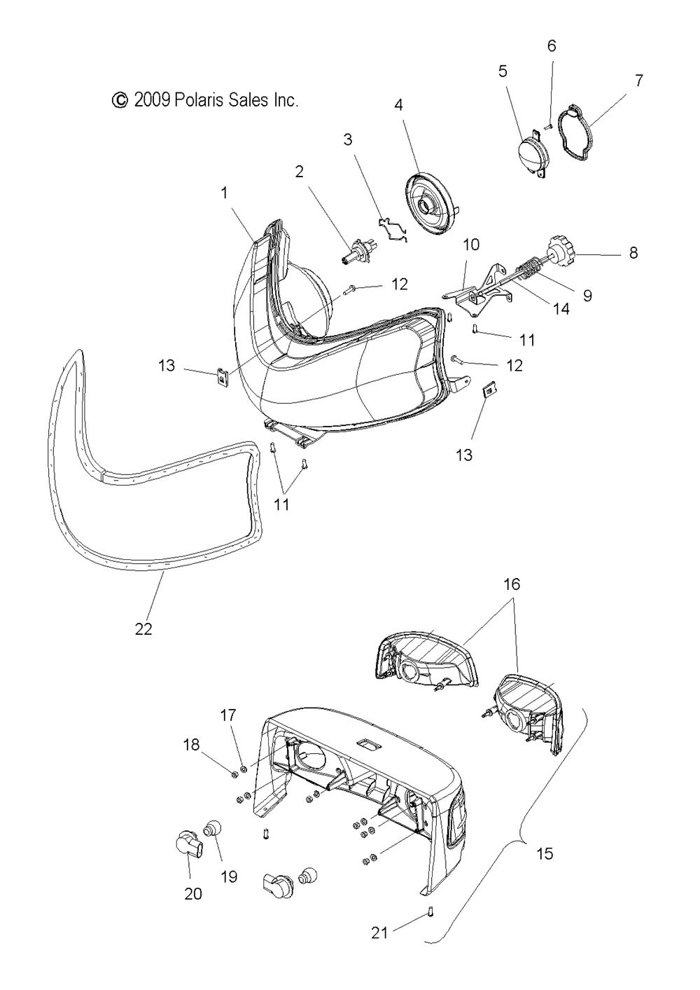 Electrical headlight and taillight - s10pt6hsl_hsm_hem