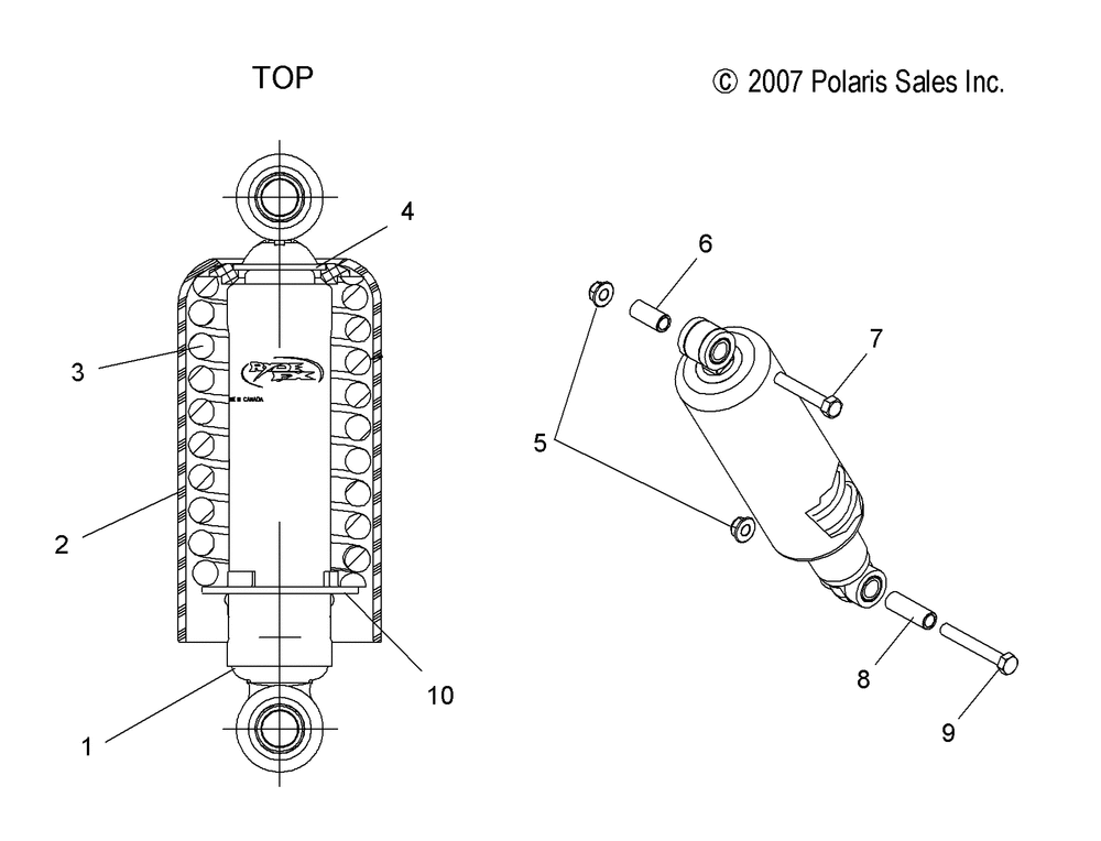 Suspension shock front track (7043328) - s10pt6hsl_hsm_hem