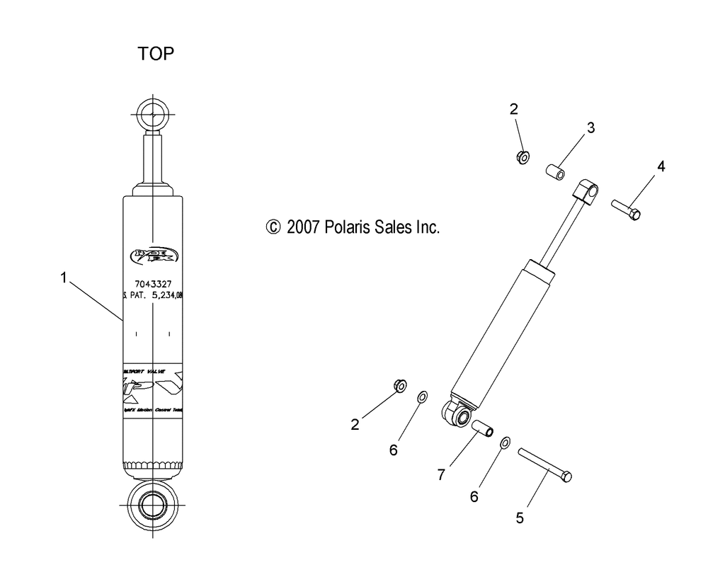 Suspension shock rear track (7043327) - s10pt7fsl_fsm_fel