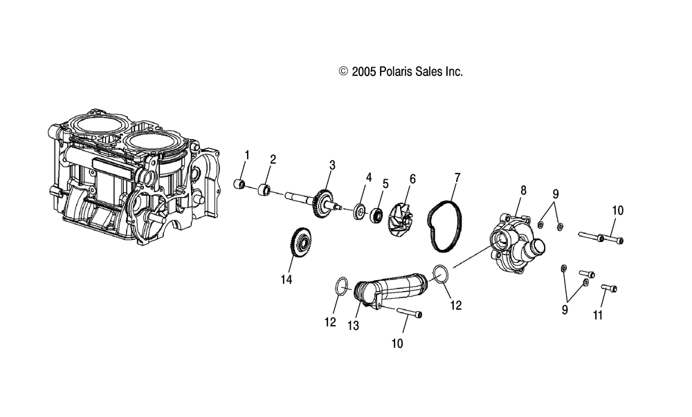 Engine water pump - s10pu7esl_eel