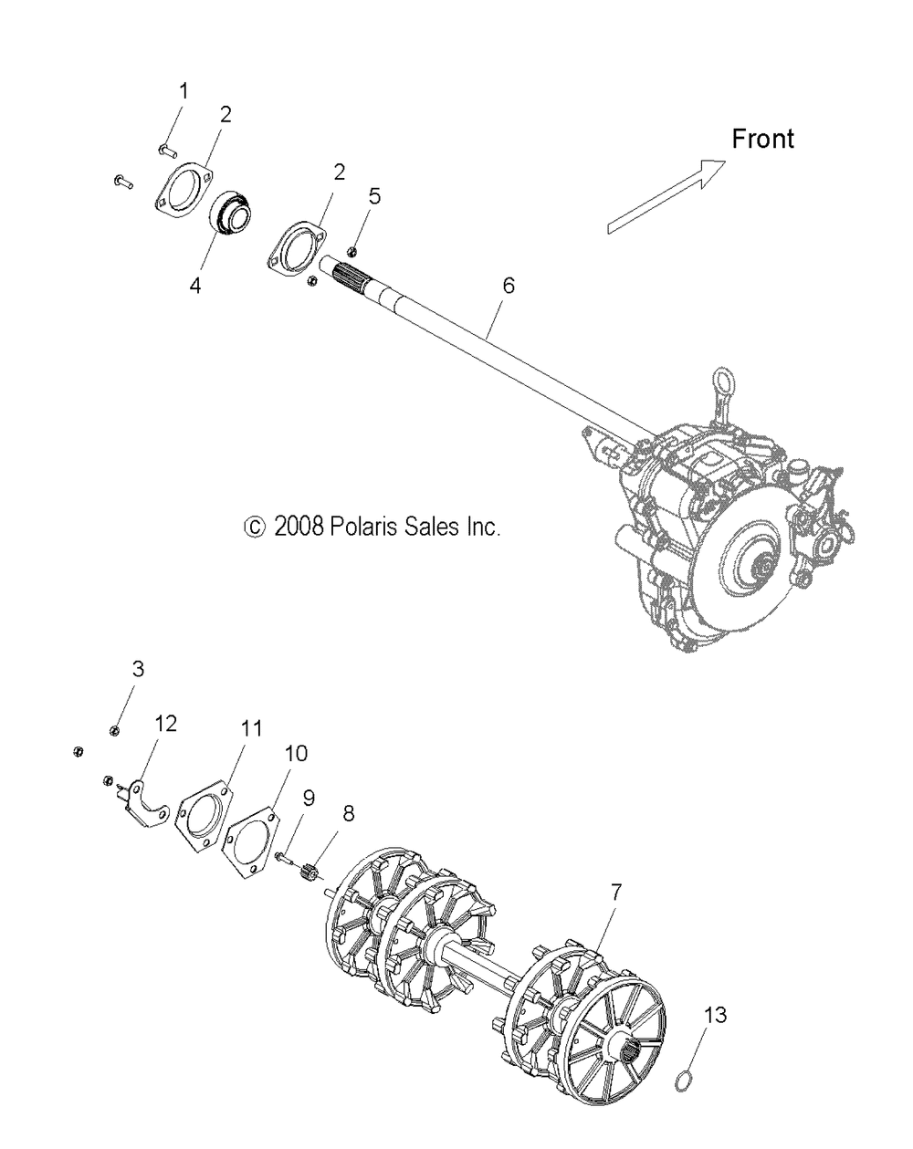 Drive train driveshaft asm. and jackshaft asm. - s10pu7esl_eel