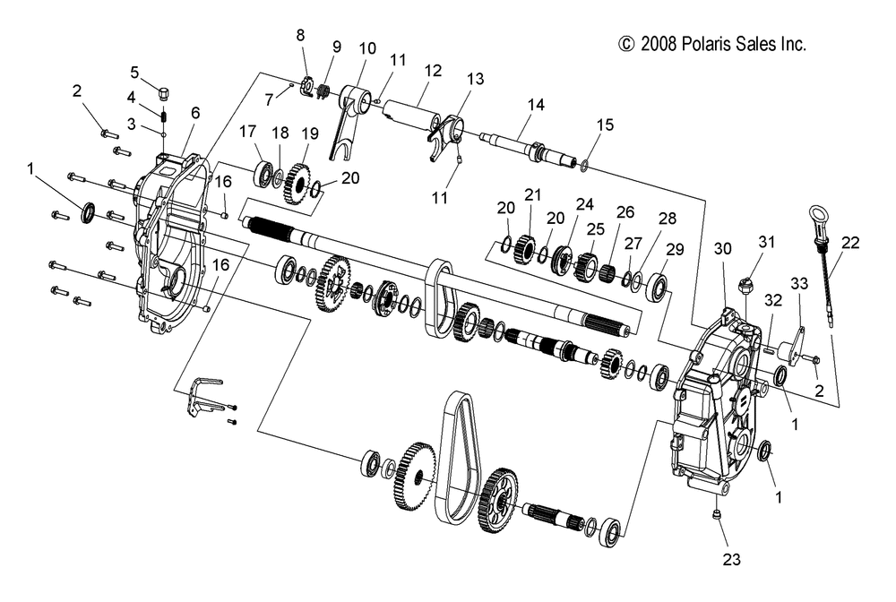 Drive train gearcase (1 of 2) - s10pu7esl_eel