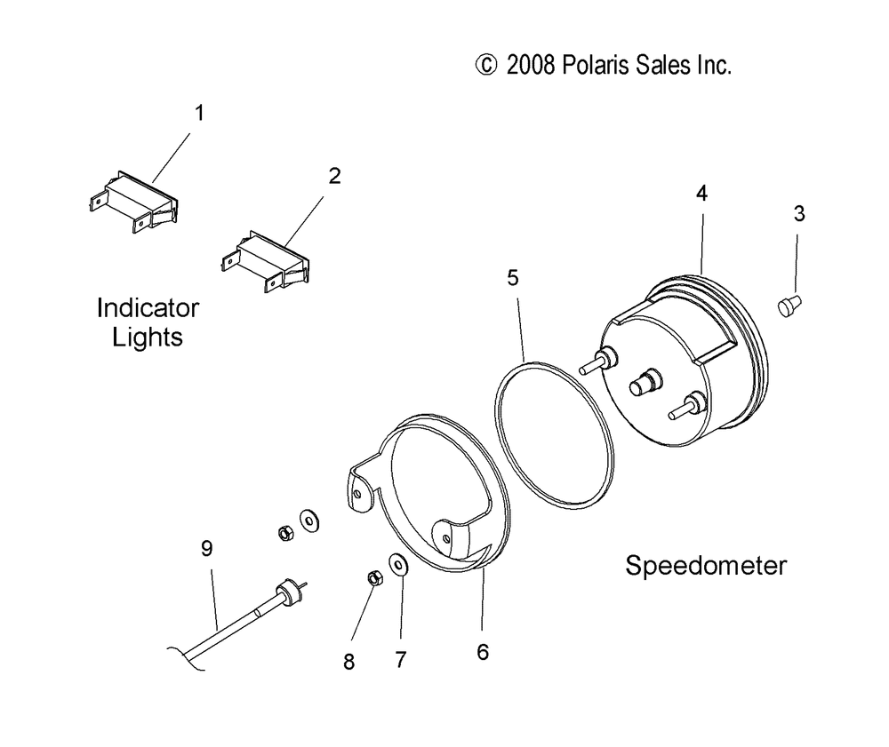 Electrical speedometer and indicator lights - s10su4bsl_bel