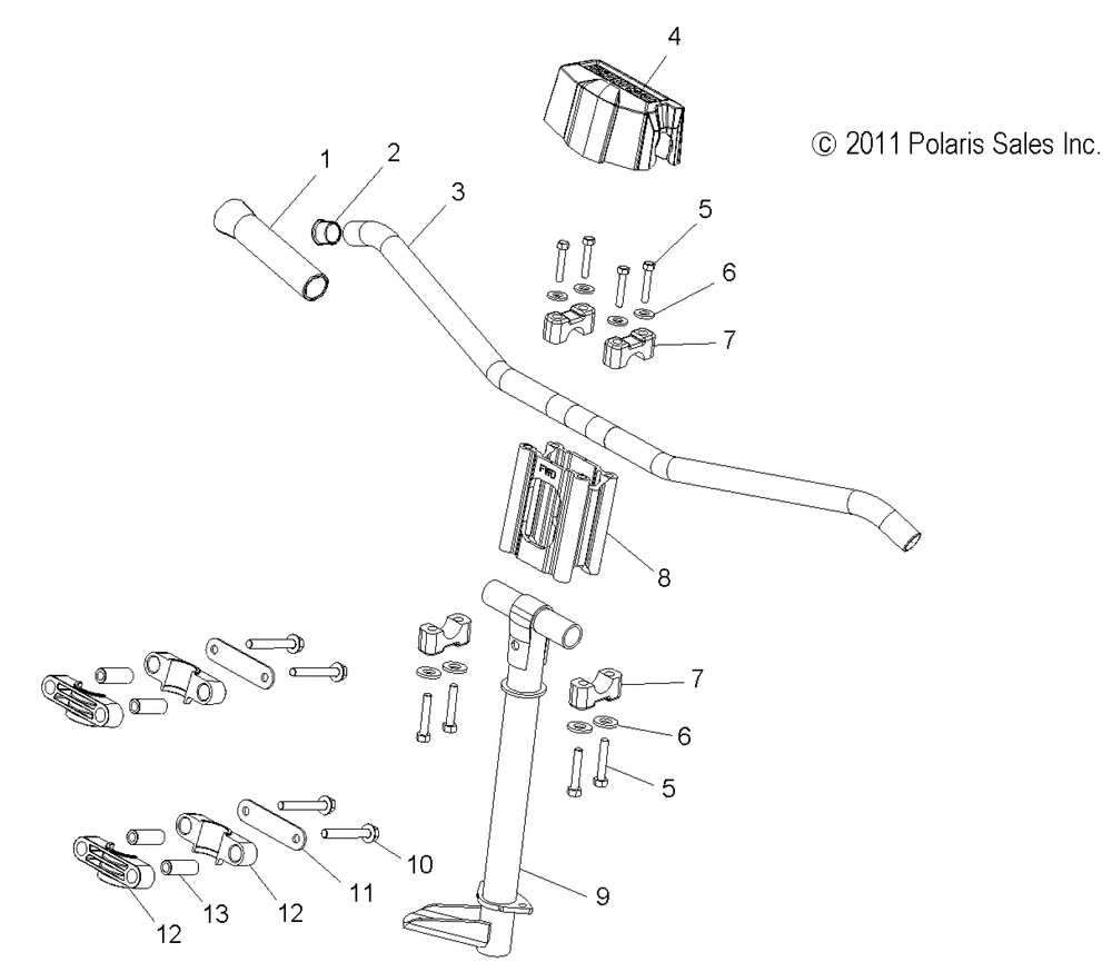 Steering upper and handlebar asm. - s13ba6gsl