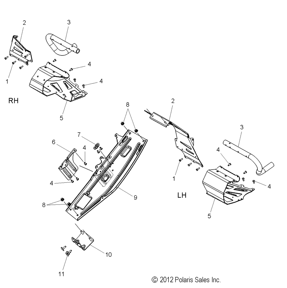 Chassis clutch guard and footrests - s13ba8_bc8_bd8_bs8