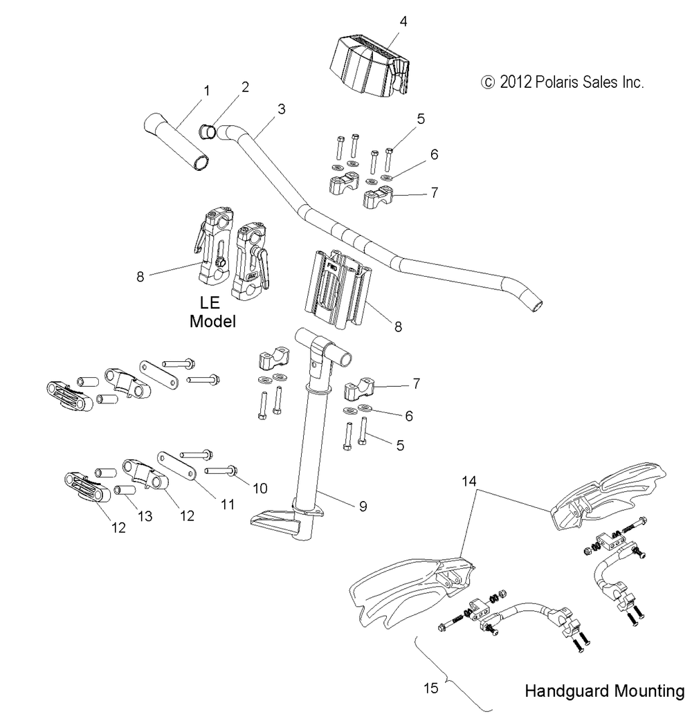 Steering upper and handlebar asm. - s13ba8_bc8_bd8_bs8