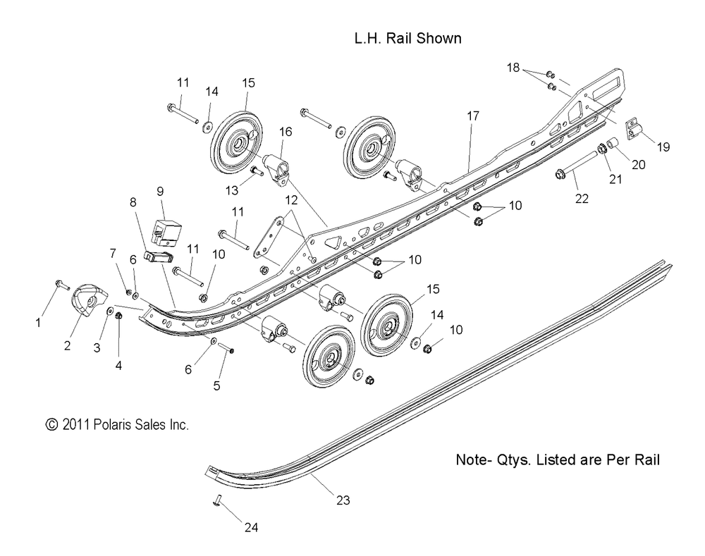 Suspension rail asm. - s13ba8_bc8_bd8_bs8