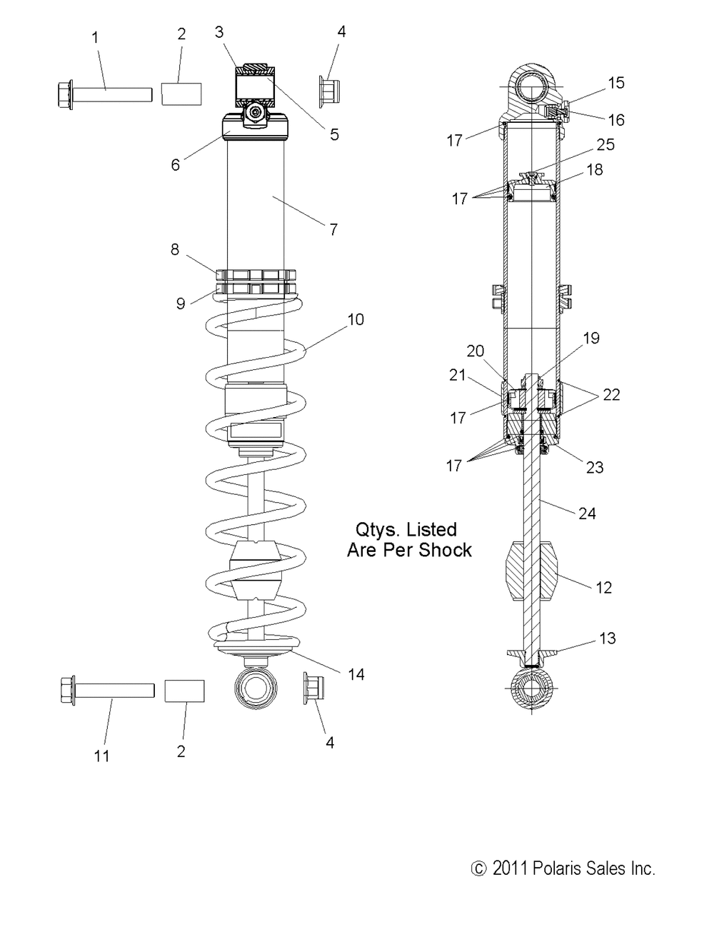 Suspension shock ifs (7043725) - s13bf6gsa_gsl