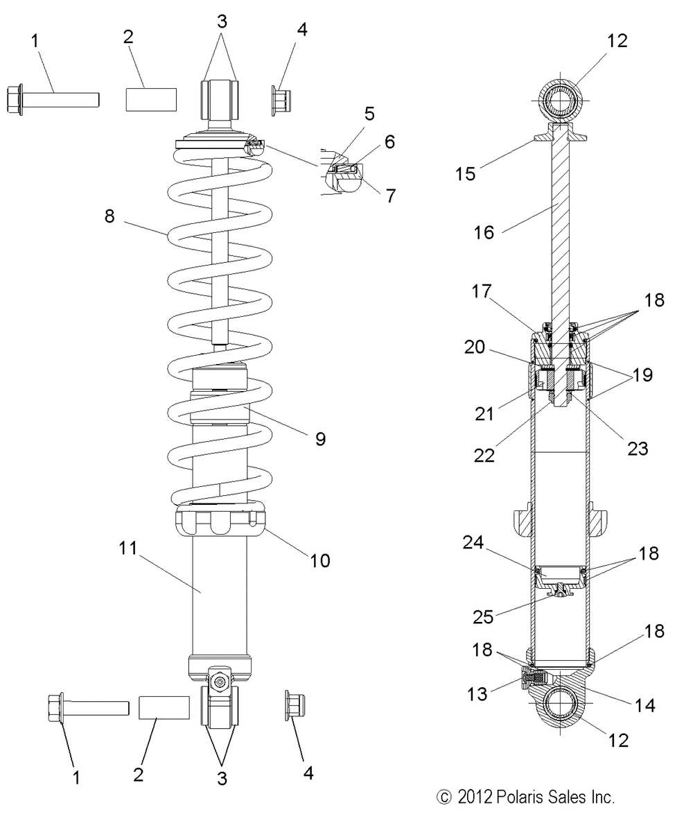 Suspension shock rear (7043862) - s13bf6gsa_gsl