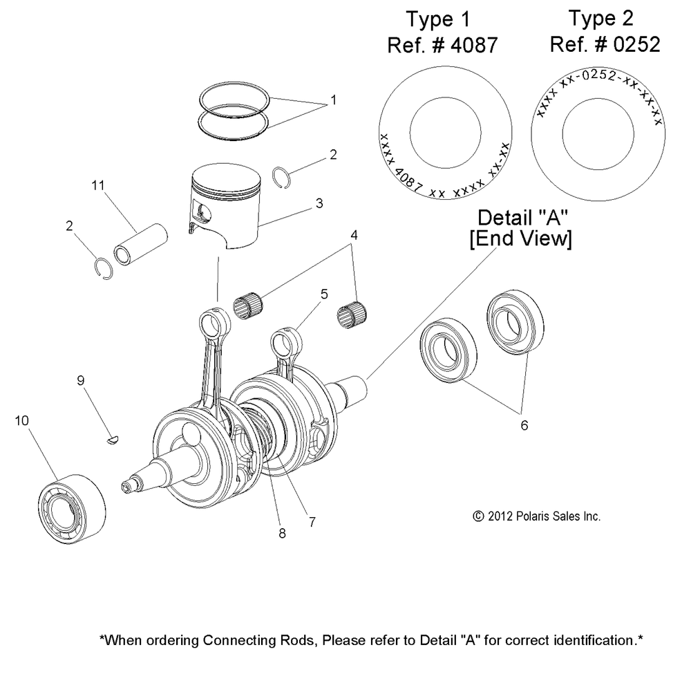 Engine piston and crankshaft - s13bp6gsa_gsl_gel_gsm