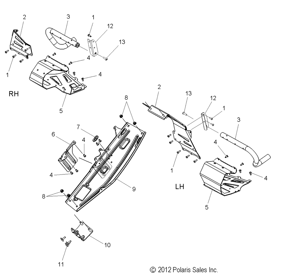 Chassis clutch guard and footrests - s13cb6_cp6