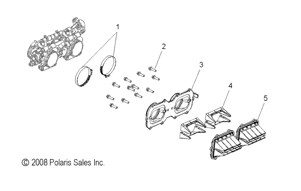 Engine reed valve and throttle body adaptor - s13cg6gsa_gsl_gea