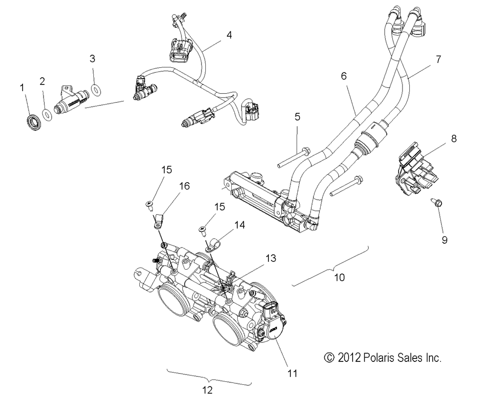 Fuel system rail lines and throttle body - s13cg6gsa_gsl_gea