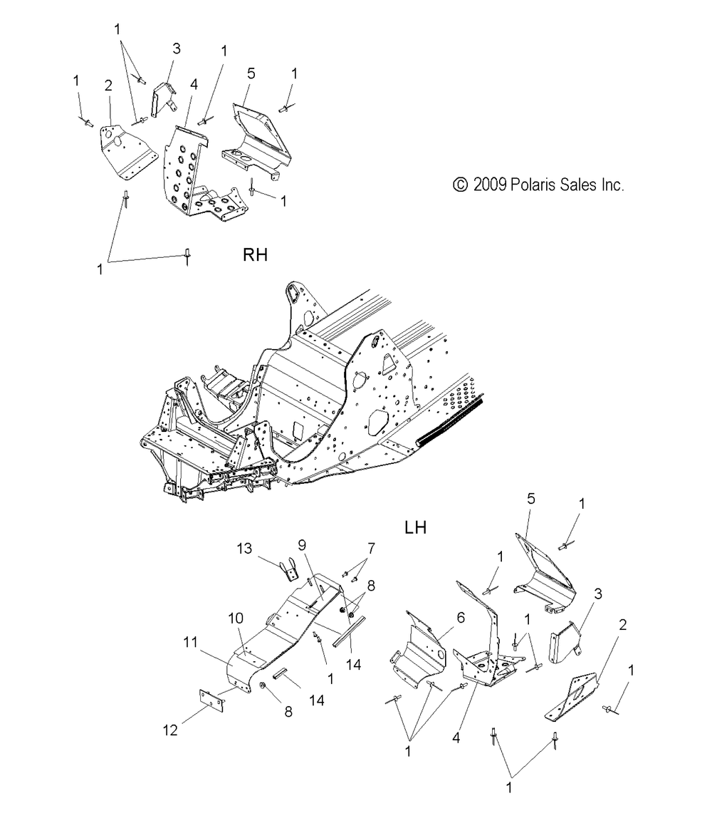 Chassis footrests and clutch guard - s13pb5bsa_bsl