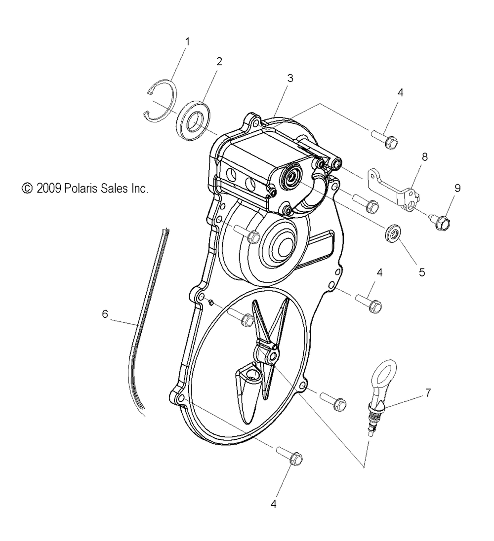 Drive train gearcase cover asm. and dipstick - s13pt7fsl