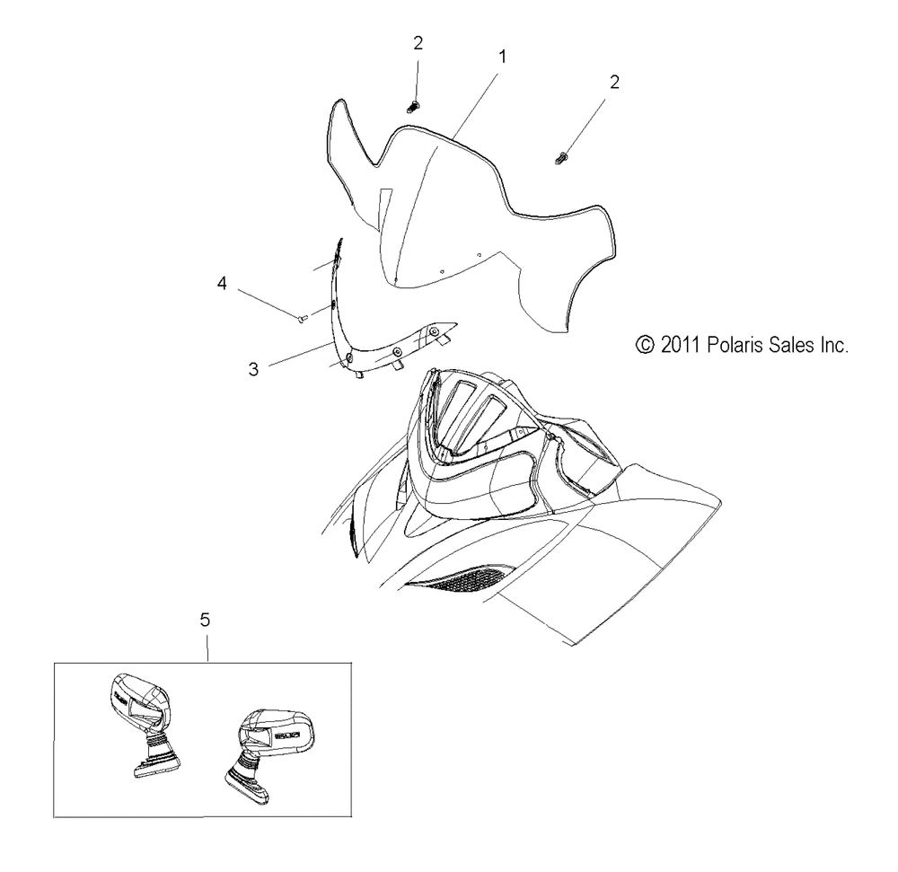 Body windshield and mirrors - s13pt7fsl