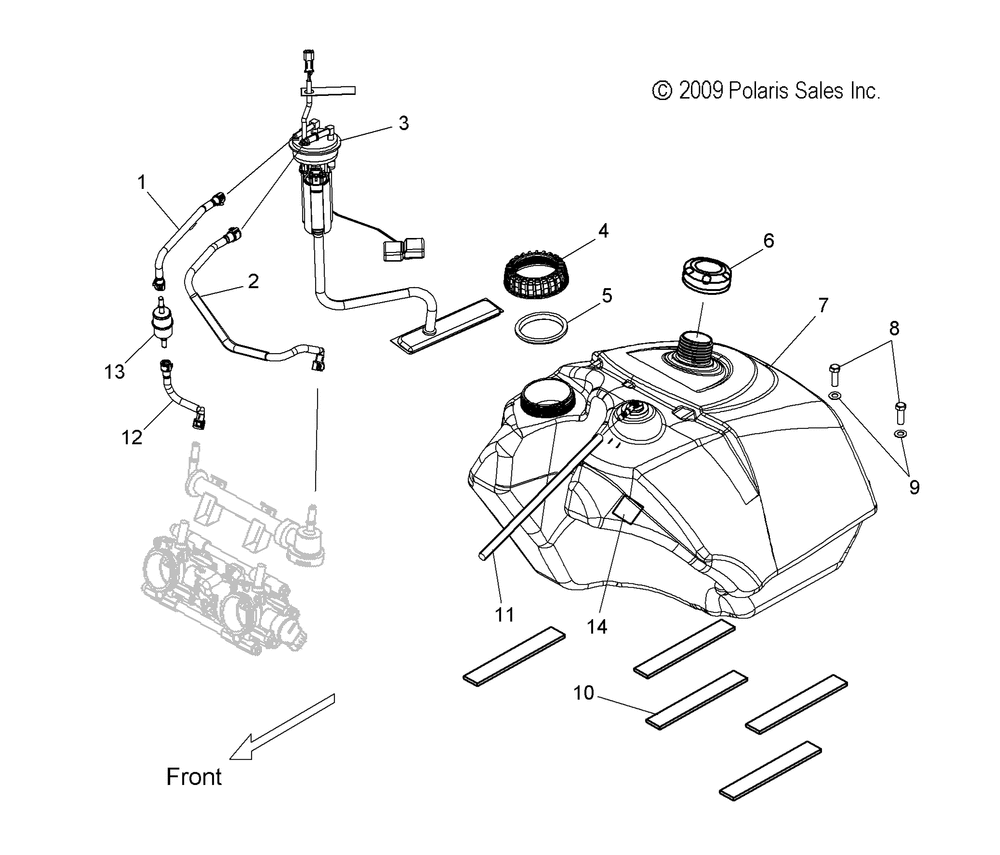 Fuel system fuel tank and fuel lines - s13pu7esl_eel